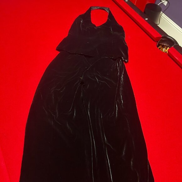 Vintage Black Velvet Halter Top – Size 10 - Picture 5 of 9